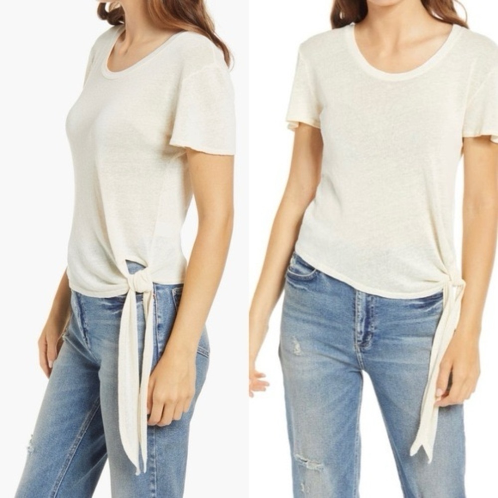 Faherty Hazel Tie Hem Organic Blend T-Shirt